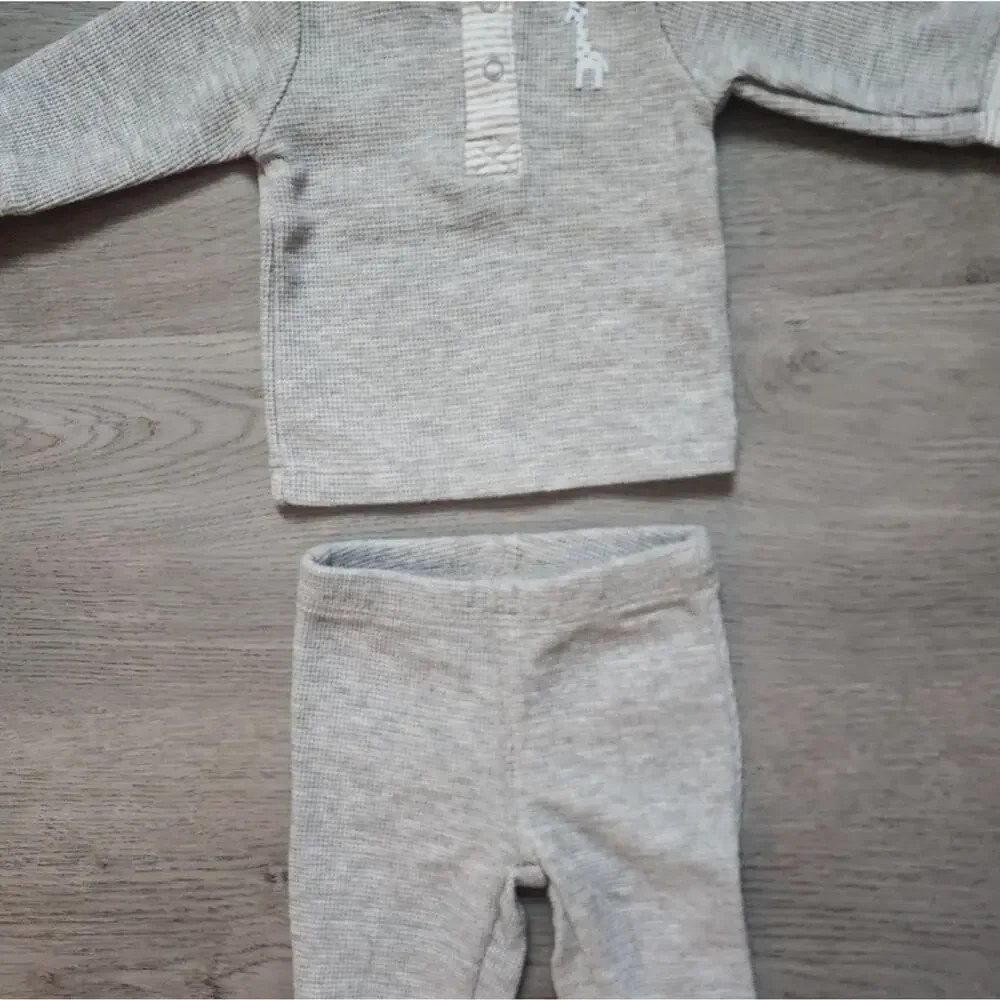 Carter's Boy's Infant Waffle Knit Long Sleeve Shirt & Pants Set Size Newborn NB